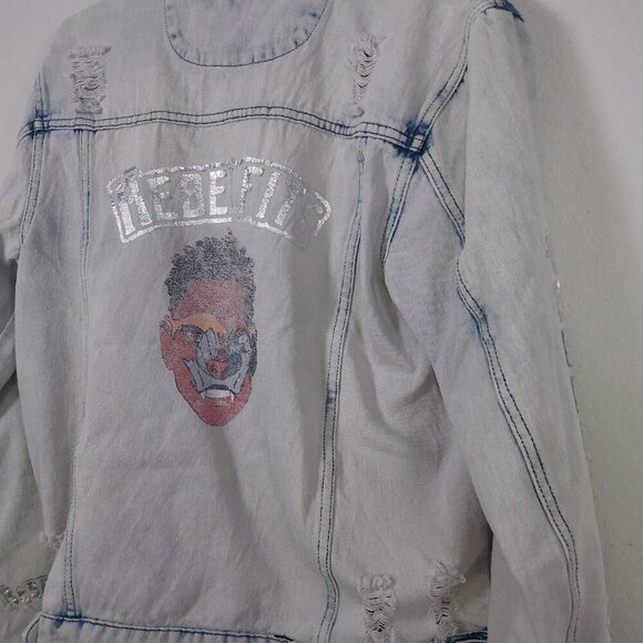 A MUST HAVE TRILLNATION Distressed Denim Jacket Adult Medium - Picture 12 of 14